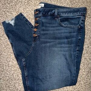 Women’s Dark Blue High-Rise Button-Fly Jeans 24w